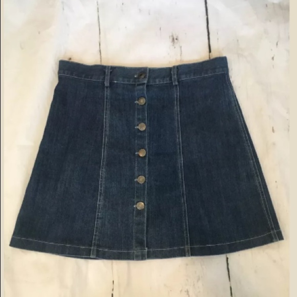 OASAP‎ Dark Wash JEAN Button Down Skirt SM (r15)